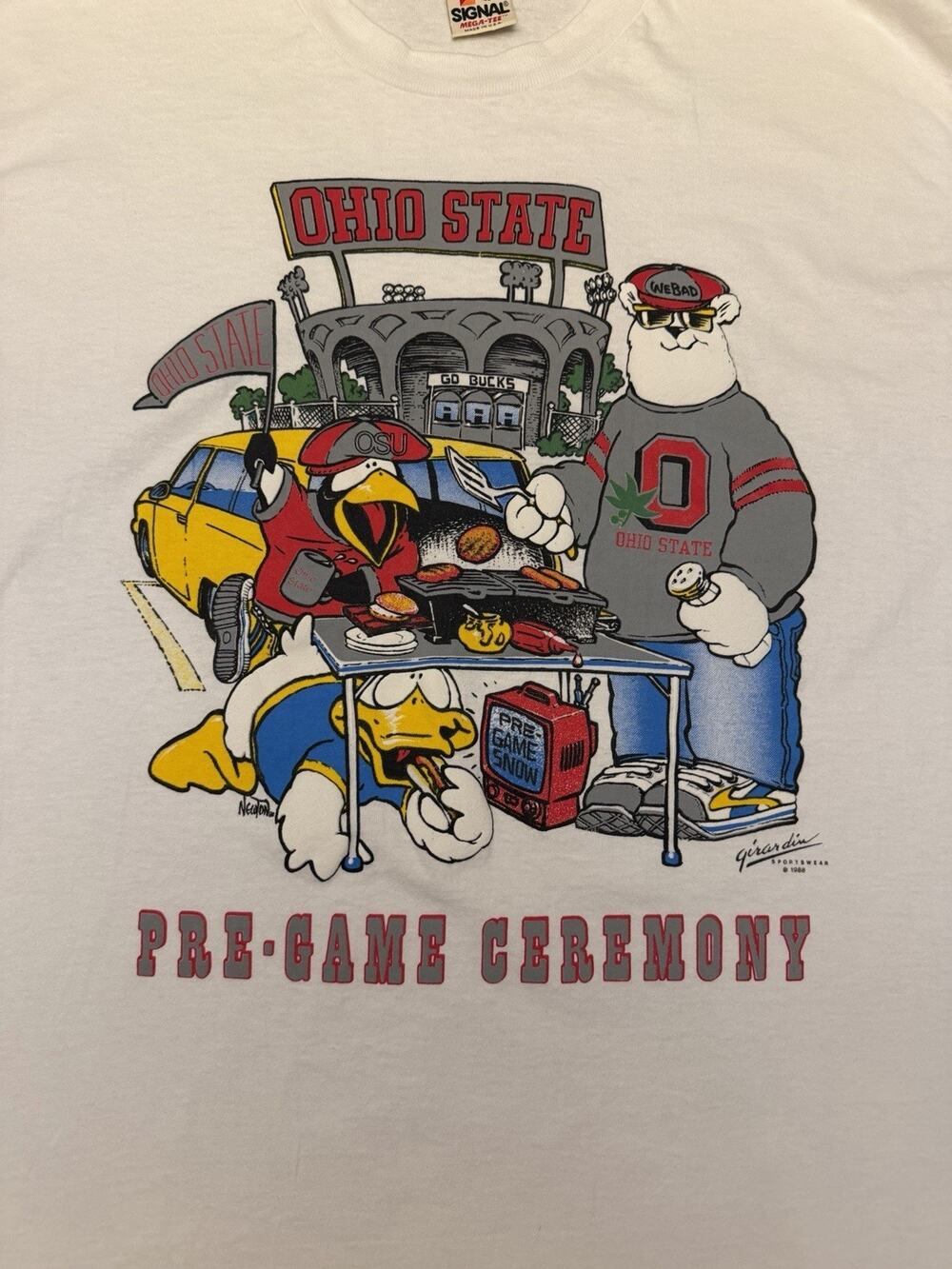 NWOT Vintage 1988 T-Shirt Ohio State Single Stitch Girardin ‘Pre-Game Ceremony’